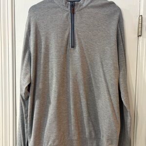 johnnie-O Men's Heather Gray Zip-Up Sweater